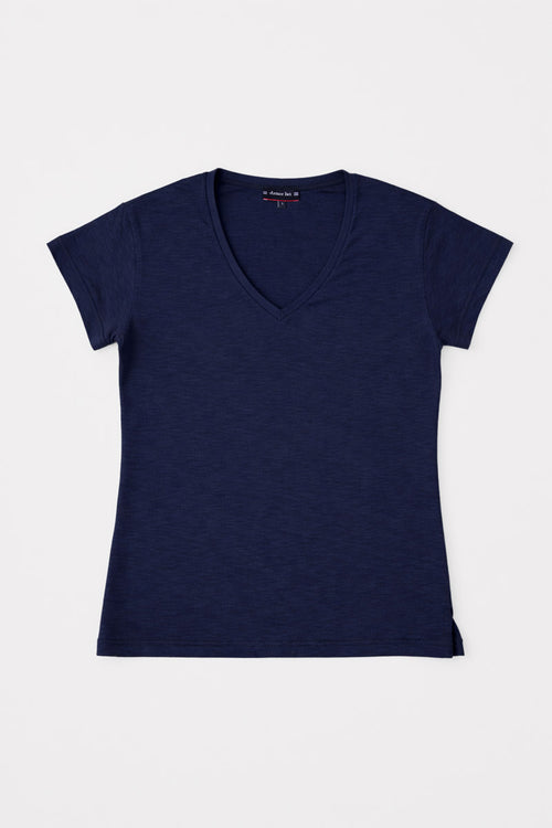 T-shirt col V - coton flammé - Armor-lux - 1