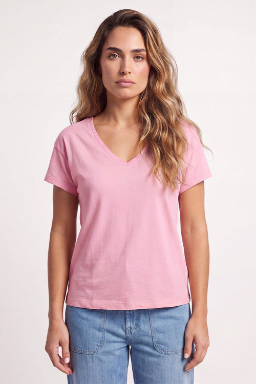 T-shirt col V - coton flammé - Armor-lux - 2