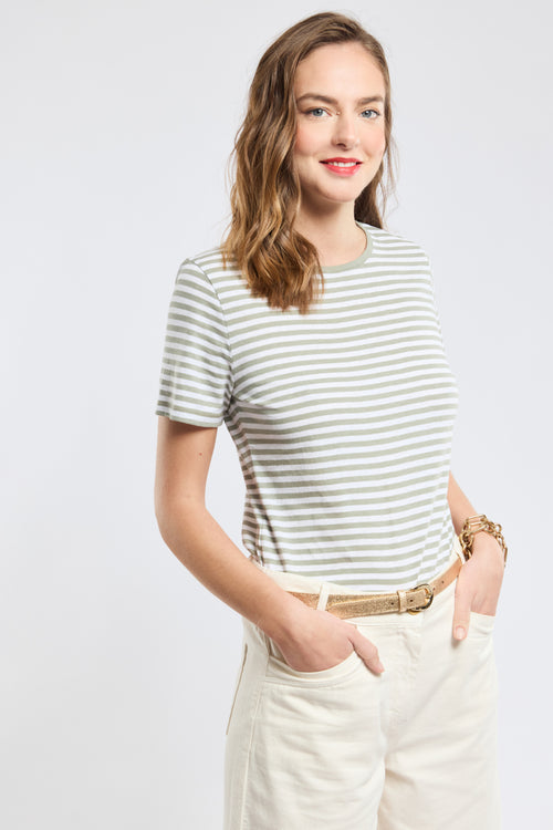 T-shirt rayé - coton et lin - Armor-lux - 1
