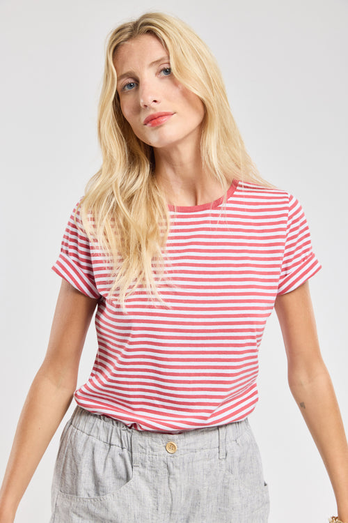 Striped T-shirt - cotton and linen - Armor-lux - 1