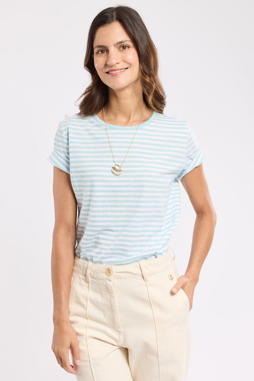 Striped T-shirt - cotton and linen - Armor-lux - 1