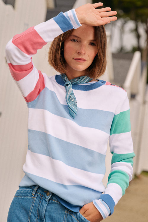 Pull marin tricolore - coton - Armor-lux - 1