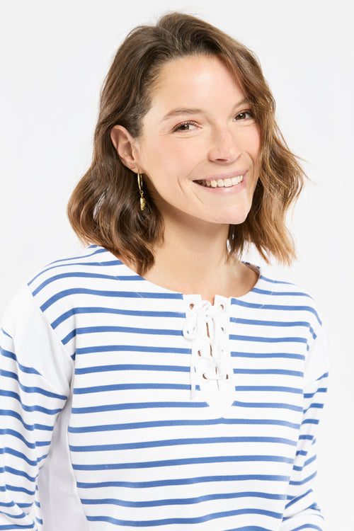 Marinière col lacé - coton épais - Armor-lux - 2