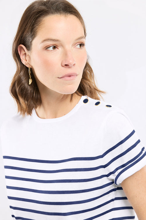 Marinière col boutonné - coton léger - Armor-lux - 1