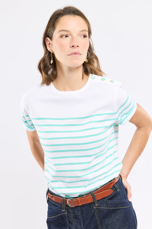 Marinière col boutonné - coton léger - Armor-lux - 1