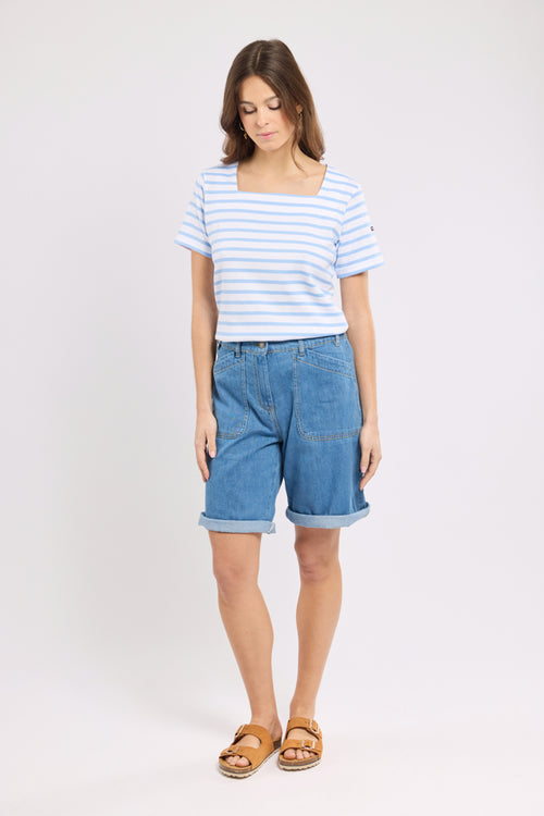 Denim bermuda shorts - cotton - Armor-lux - 1