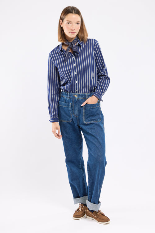 Elasticated waist jeans - cotton - Armor-lux - 3