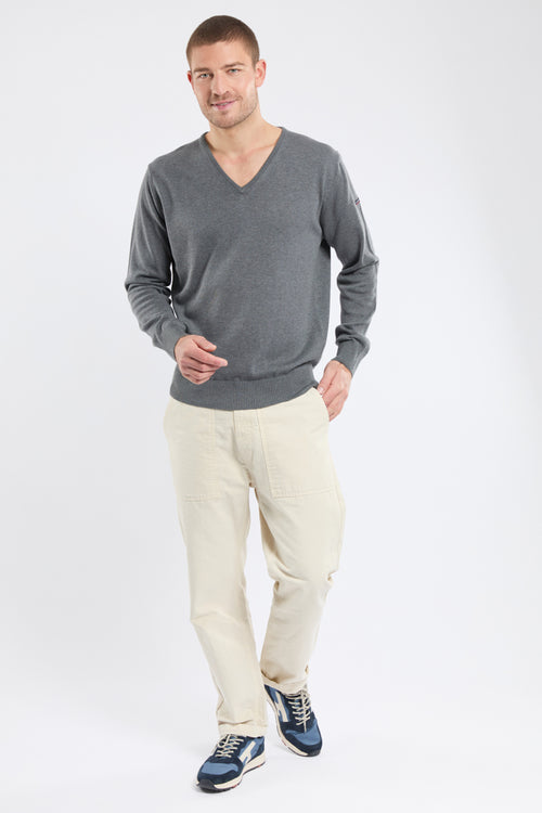V neck jumper Henvic - cotton - Armor-lux - 4