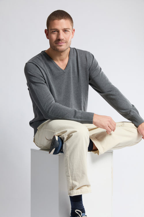 Pullover mit V-Ausschnitt „Henvic - aus Baumwolle - Armor-lux - 1