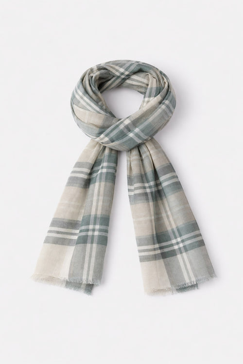 Foulard carreaux - lin et coton - Armor-lux - 1