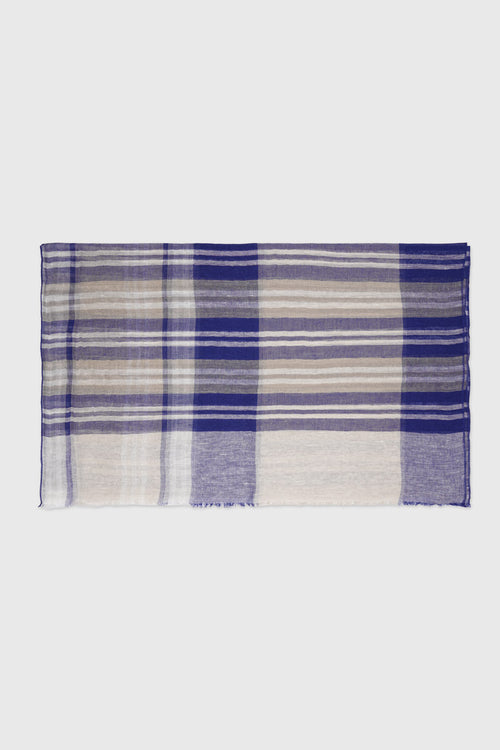 Foulard carreaux - lin et coton - Armor-lux - 2