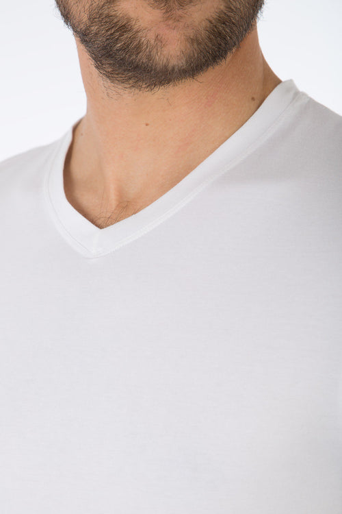 Héritage T-Shirt mit V-Ausschnitt- aus leichter Baumwolle - Armor-lux - 3