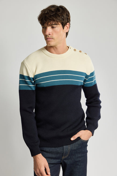 Pull marin bloc color - laine - Armor-lux - 1