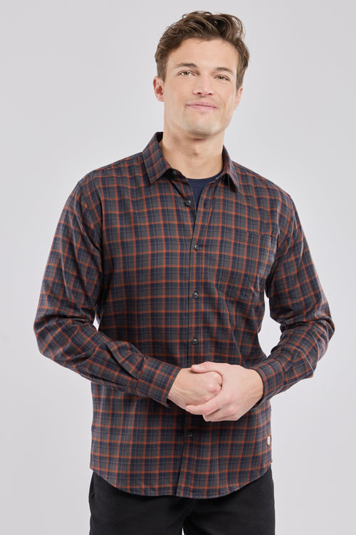 Chemise manches longues droite col souple - Armor-lux - 1