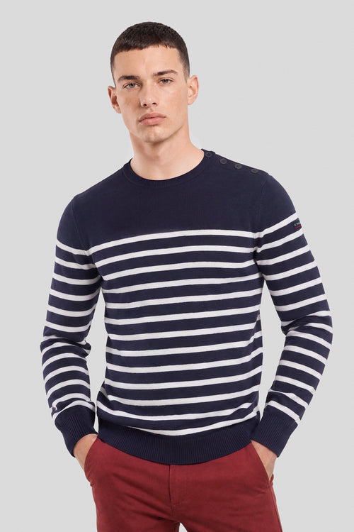 Pull marin rayé Groix - coton - Armor-lux - 1