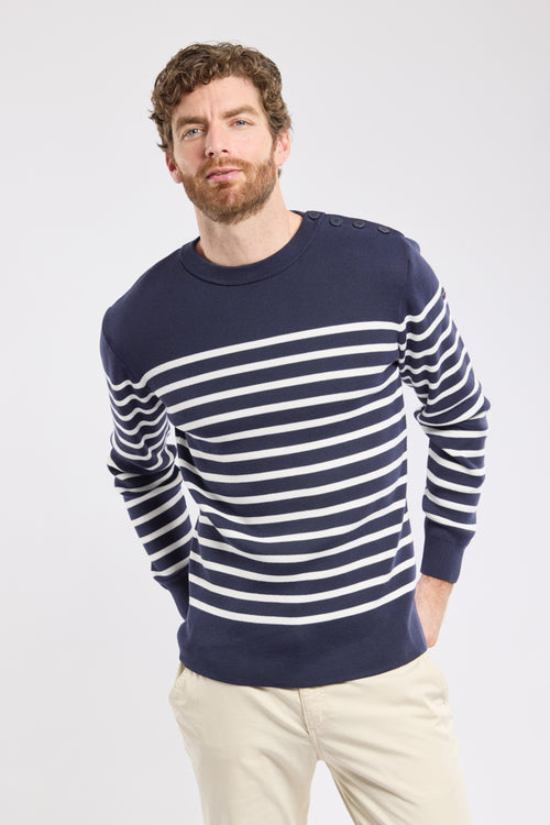 Pull marin rayé Groix - coton - Armor-lux - 1