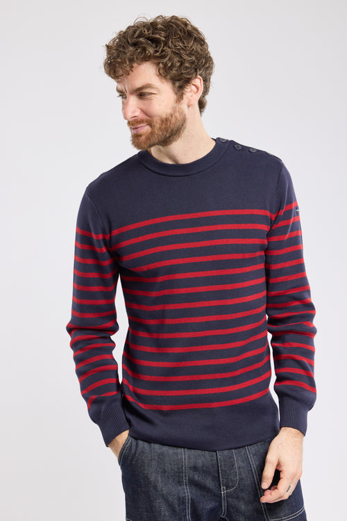 Pull marin rayé Groix - coton - Armor-lux - 1
