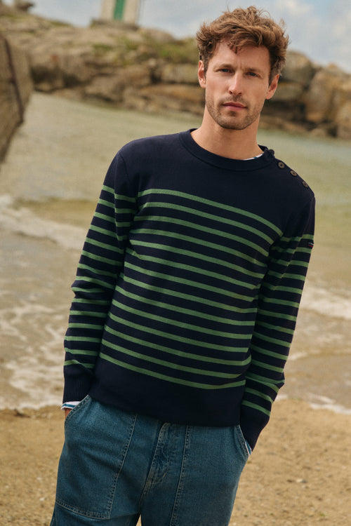 “Groix” fisherman striped jumper – cotton - Armor-lux - 1