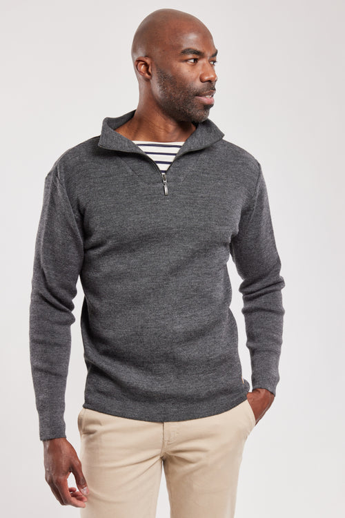 Quarter zip sweater Guisseny - wool - Armor-lux - 1