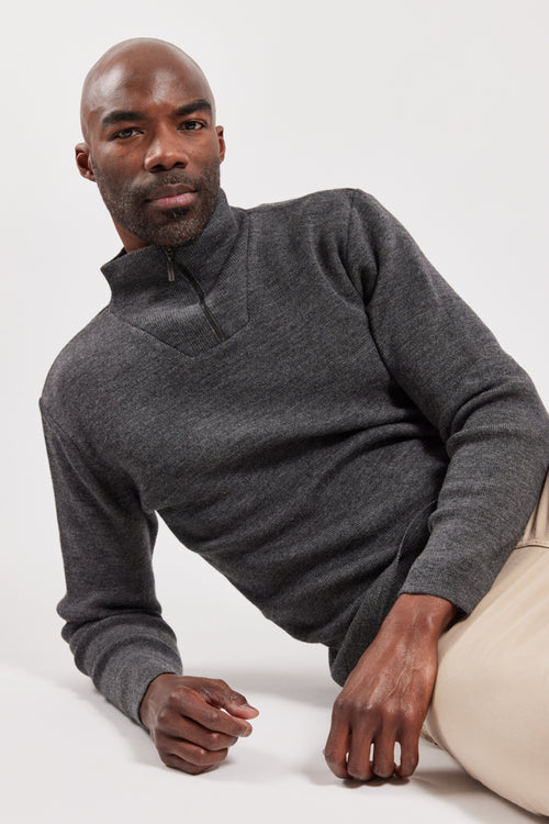 Quarter zip sweater Guisseny - wool - Armor-lux - 3