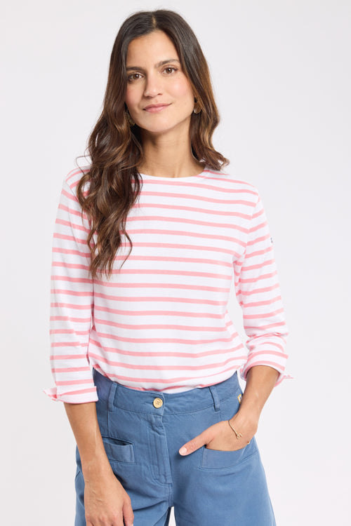 3/4 length sleeve Breton striped shirt - rustic cotton - Armor-lux - 4