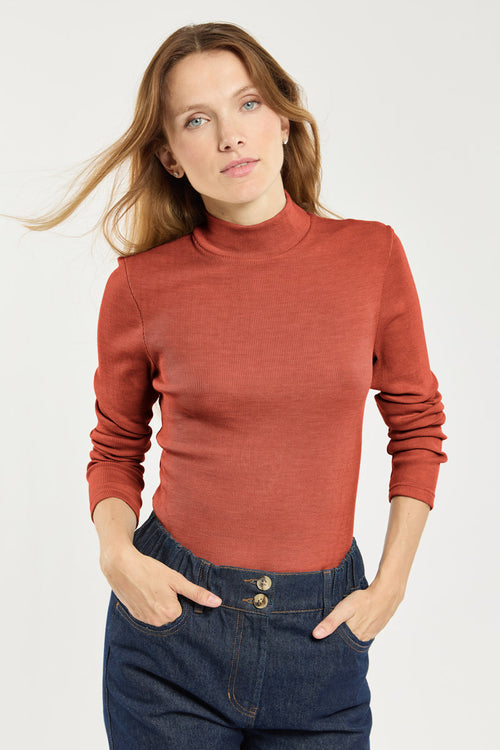 Roll-neck T-shirt - wool and silk - Armor-lux - 2