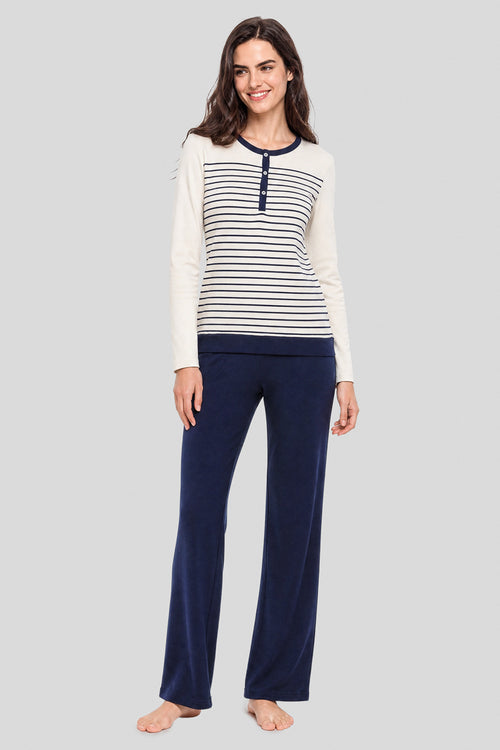 Pyjama rayé long - coton - Armor-lux - 1