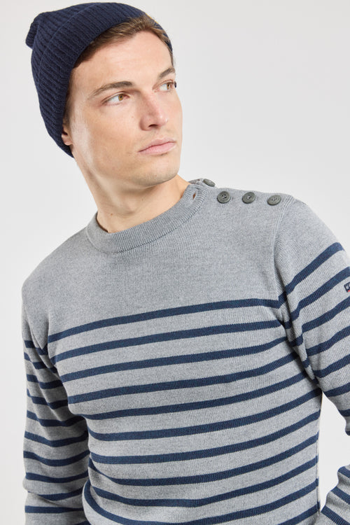 Paimpol striped navy jumper - wool - Armor-lux - 1