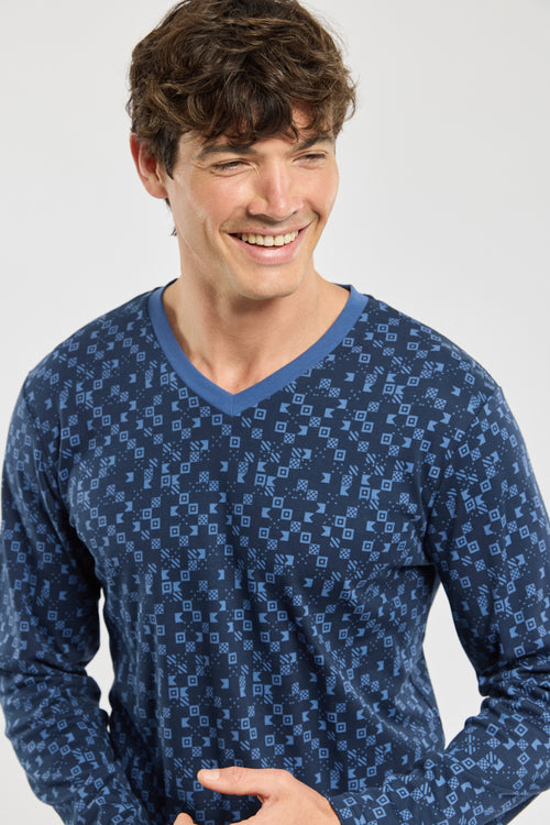V-neck pyjamas - cotton - Armor-lux - 2