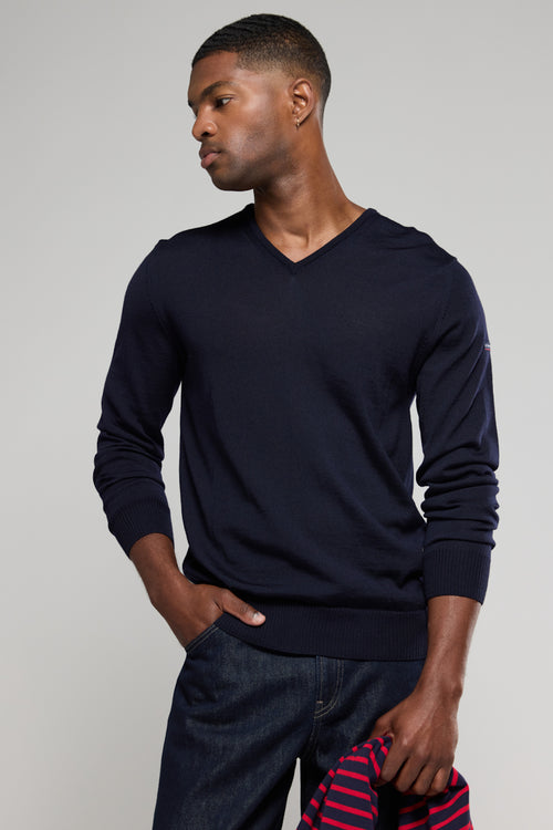 Pullover mit V-Ausschnitt „Noyal - aus Merinowolle - Armor-lux - 1