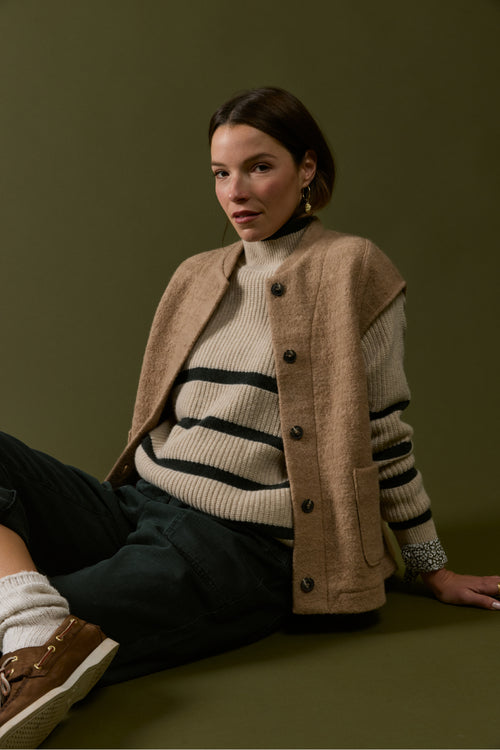 High neck sweater - wool - Armor-lux - 1