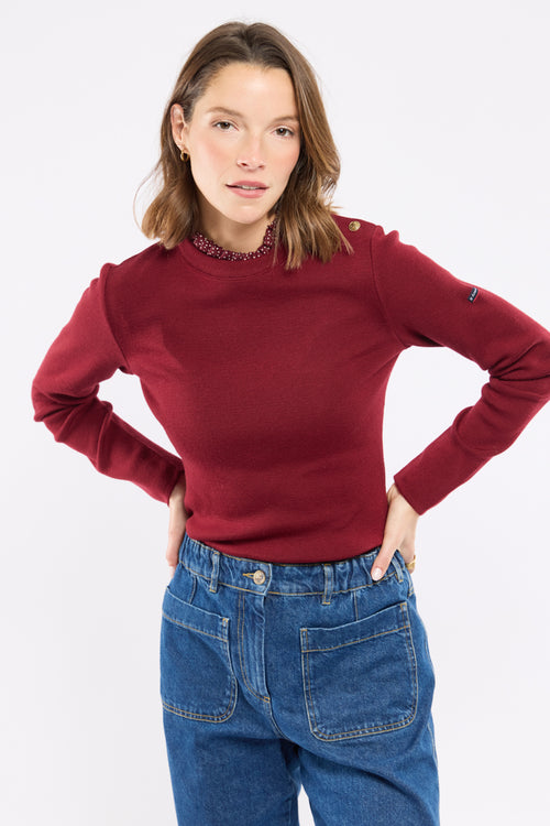 Pull col imprimé - laine - Armor-lux - 1