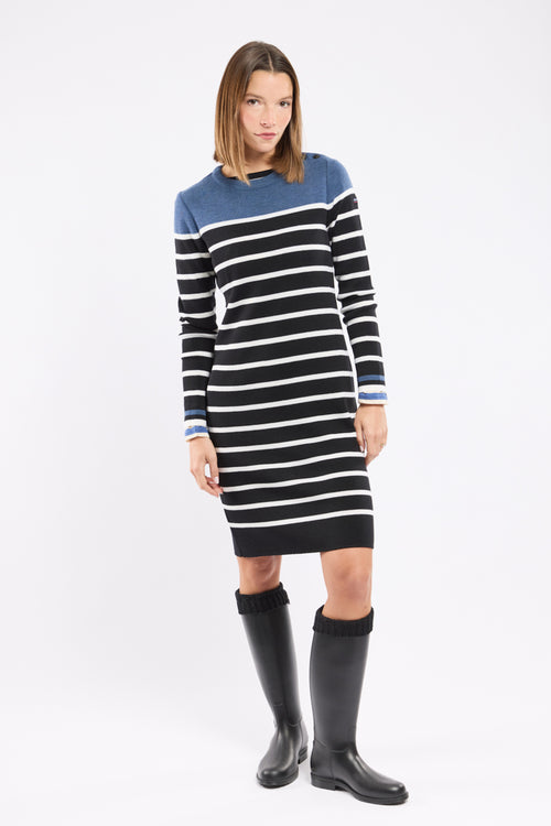 Robe pull rayée - laine mérinos - Armor-lux - 1
