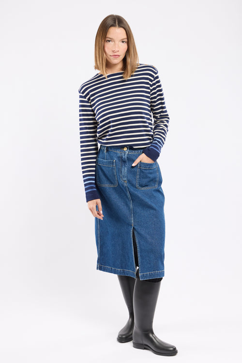 Long denim skirt - cotton - Armor-lux - 1