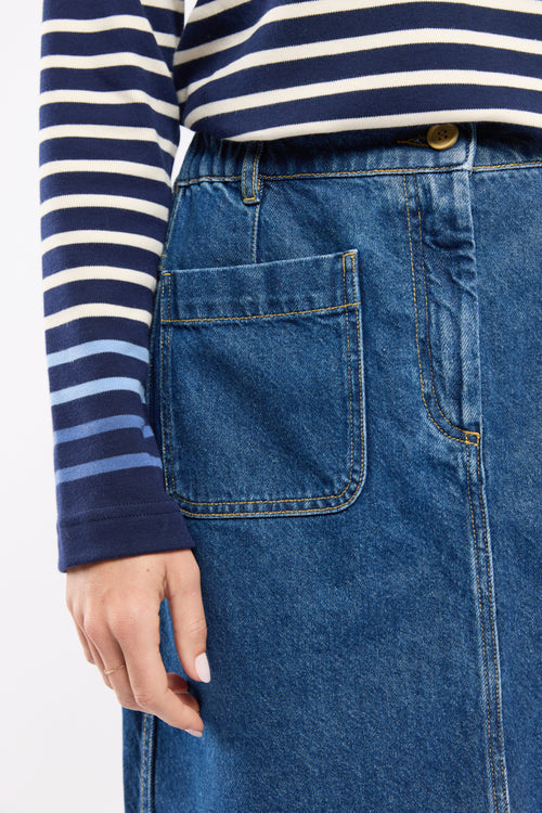 Long denim skirt - cotton - Armor-lux - 2