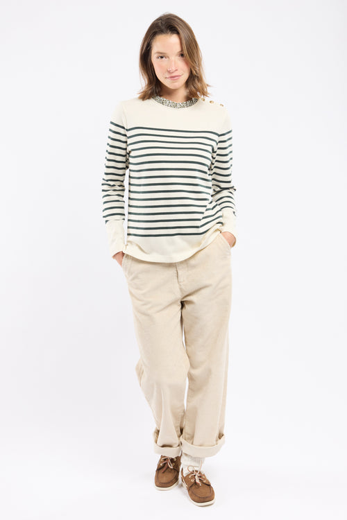 Marinière col fleuri - coton rustique - Armor-lux - 4
