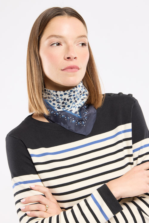 Buttoned shoulder striped top - thick cotton - Armor-lux - 2