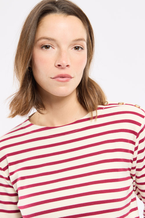 Marineshirt mit geknöpfter Schulter - dicke Baumwolle - Armor-lux - 3
