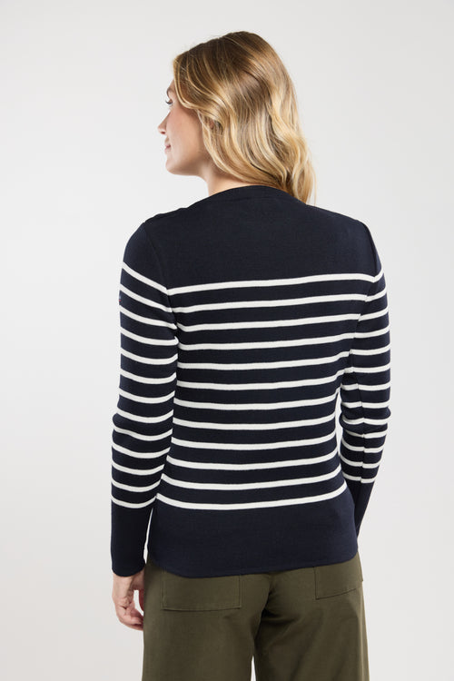 Pull marin rayé Paimpol - laine et acrylique - Armor-lux - 4