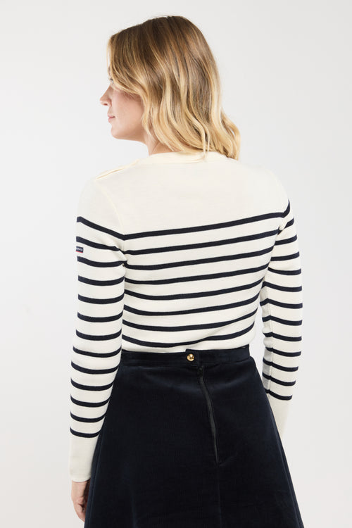 Pull marin rayé Paimpol - laine et acrylique - Armor-lux - 4