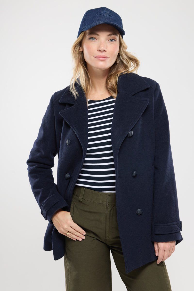 Caban & Duffle-Coat | Women Armor-lux Caban Penfret - Velours De Laine Caban & Duffle-Coat | Women Armor-lux Caban Penfret - Velours De Laine