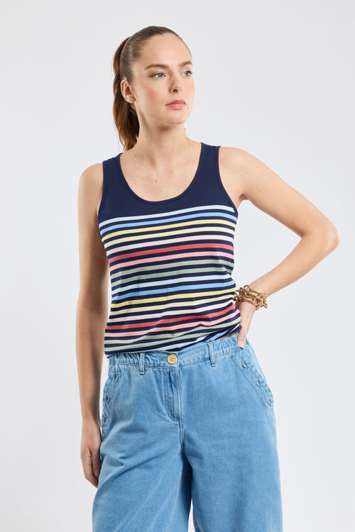 Striped 10-colour vest top - light cotton - Armor-lux - 4