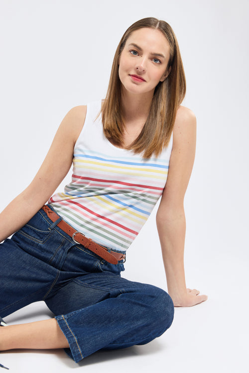 Gestreiftes Tanktop in 10 Farben – leichte Baumwolle - Armor-lux - 1