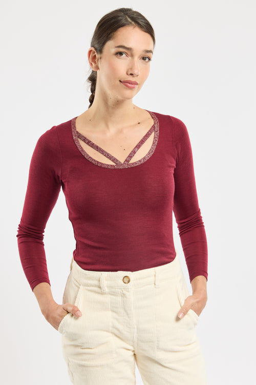 Long sleeved t-shirt - wool and silk - Armor-lux - 1