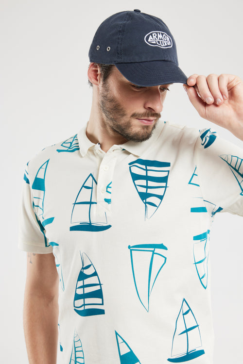 Boat pattern polo shirt - piqué cotton - Armor-lux - 2