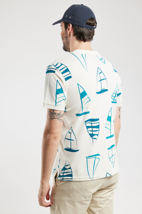 Boat pattern polo shirt - piqué cotton - Armor-lux - 3