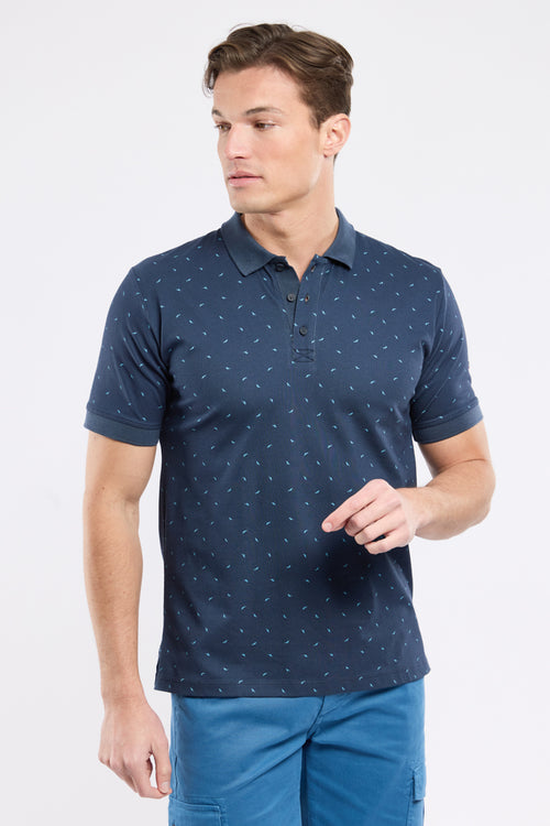 Micro-patterned polo shirt — piqué cotton - Armor-lux - 1