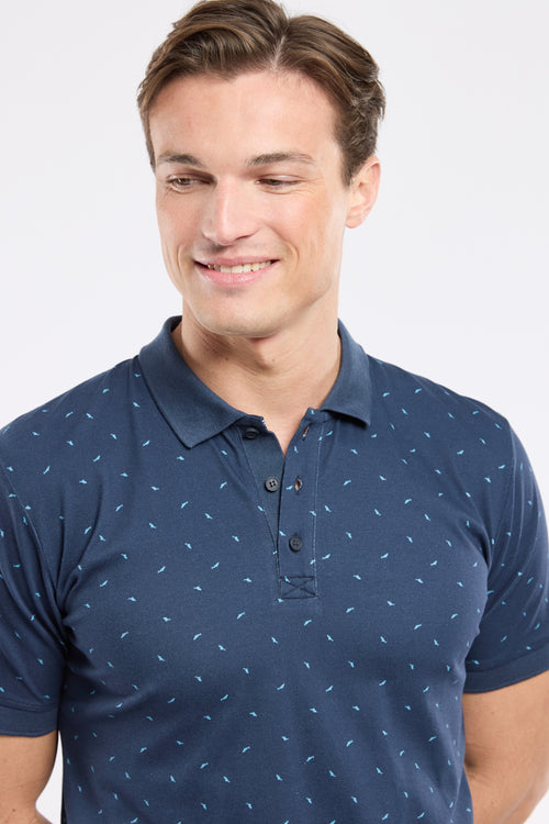 Micro-patterned polo shirt — piqué cotton - Armor-lux - 2