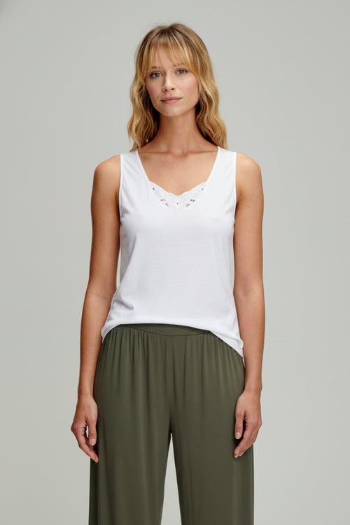 Tank top with lace - organic cotton - Armor-lux - 1