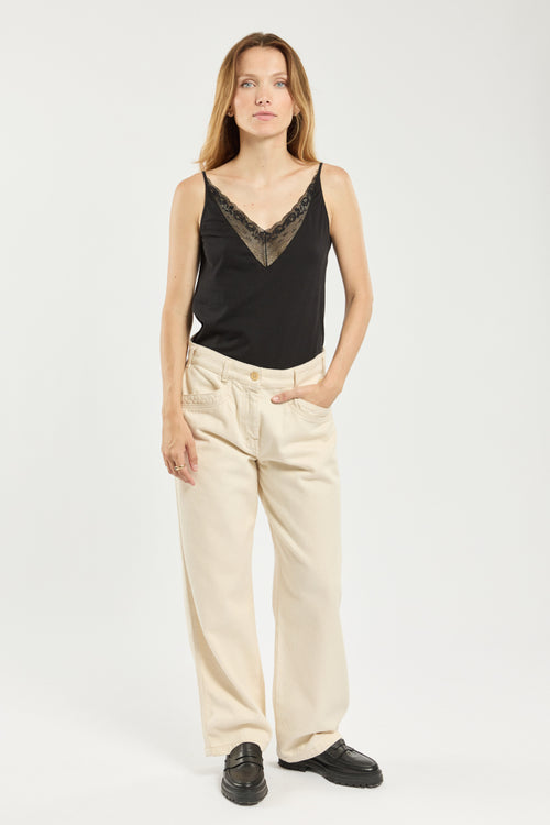 Camisole with lace collar - light organic cotton - Armor-lux - 3